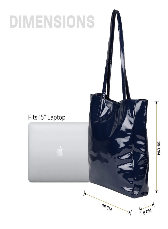 True 2 F Chic Oversized Handbag - Stylish & Spacious Handbag for Women & Girls | Office & College Use(Midnight Blue) - Image 3